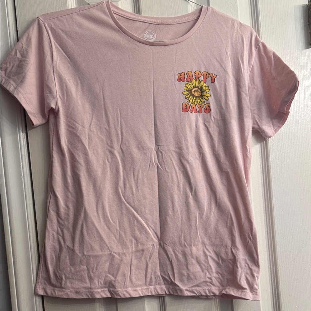 Wonder Nation Pink 'Happy Days' Short Sleeve Tee